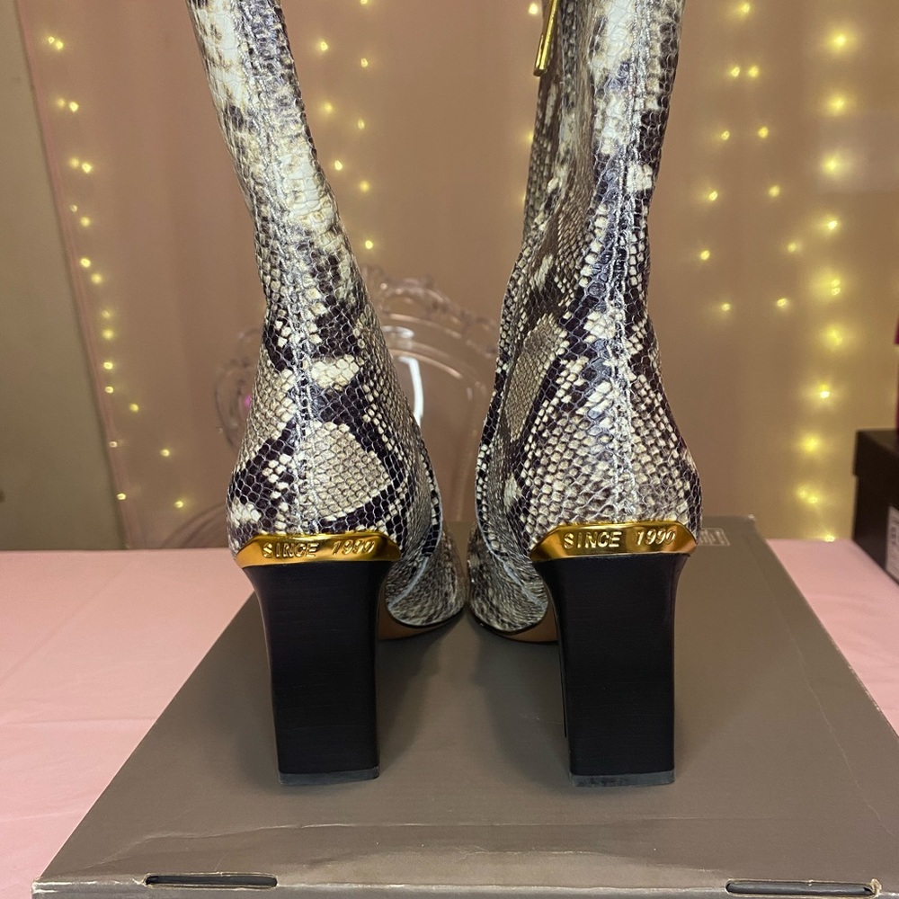 Franco Sarto Snakeskin Heeled Boots